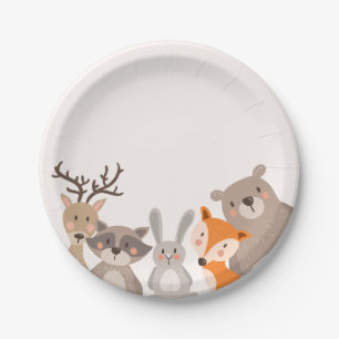 Assiettes En Carton Ours de Fox d'animaux de baby shower de plaques à