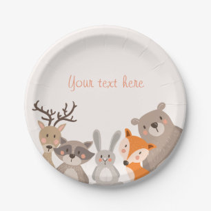 Assiettes En Carton Ours de Fox d'animaux de baby shower de plaques à