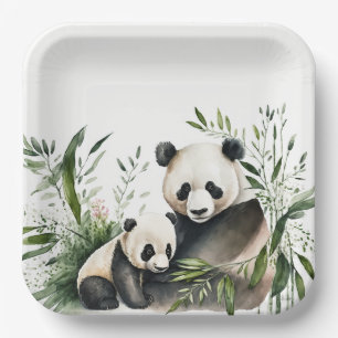Assiettes En Carton Ours De Panda Avec Cuisine