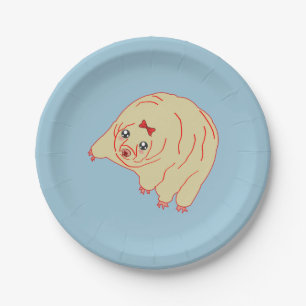 Assiettes En Carton Ours d'eau mûr Tardigrade Anime plaque de papier