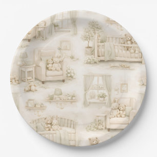 Assiettes En Carton Ours en peluche neutre pour la chambre de bébé bei