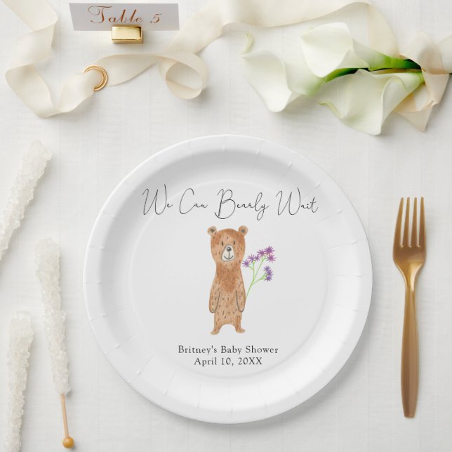 Assiettes En Carton ours en peluche - on peut attendre (Mariage)