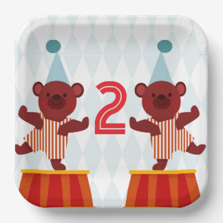 Assiettes En Carton Ours en peluche personnalisés pour anniversaire de