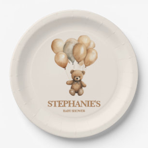 Assiettes En Carton Ours en peluche vintage Up Up Away Mixte