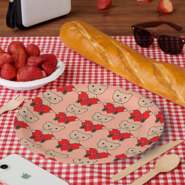 Assiettes En Carton Ours Mignon (Pique-nique)