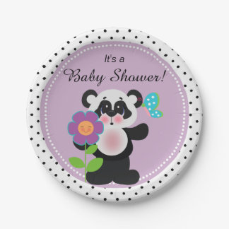 Assiettes En Carton Ours panda adorable de coutume de bébé