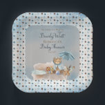 Assiettes En Carton Ours | Parapluie bleu Bearly Wait Boy Baby shower<br><div class="desc">C'est un garçon et nous pouvons "attendre prématurément" texte du script "Baby shower" Design de bienvenue avec un mignon petit ours habillé en imperméable bleu avec un parapluie bleu. Il est assis à côté d'une flaque d'eau jouant avec ses blocs de bois au milieu des roseaux, des herbes et des...</div>