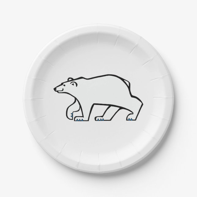 Assiettes En Carton OURS POLAIRE cool - Faune de l'Arctique - - Partie (Devant)