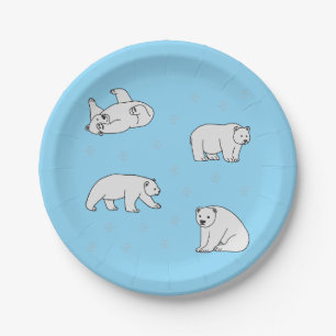 Assiettes En Carton Ours polaires