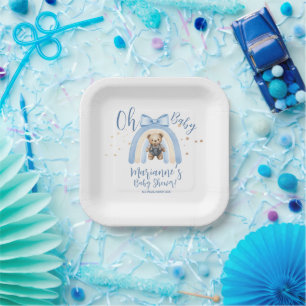 Assiettes En Carton Ourson élégant Barboteuse Garçon Bébé Shower Casua