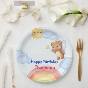 Assiettes En Carton Ourson en peluche Cute Angle aile Fête d'anniversa