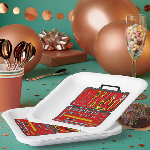 Assiettes En Carton Outils Dans Une Boîte À Outils