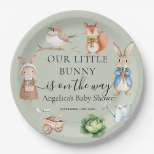 Assiettes En Carton Outils de jardin d'animaux de lapin Baby Shower