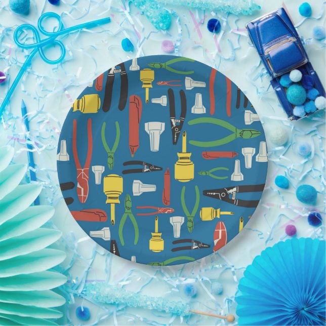 Assiettes En Carton Outils électriques du commerce (Fête)