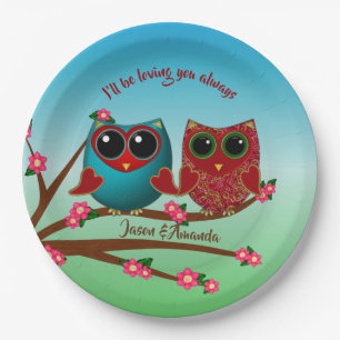 Assiettes En Carton Owl vous aime - Plaques de papier