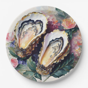 Assiettes En Carton Oysters peignant l'art botanique