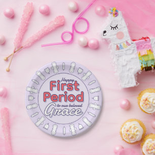 Assiettes En Carton Pad mignon violet Joyeux Parti de première période