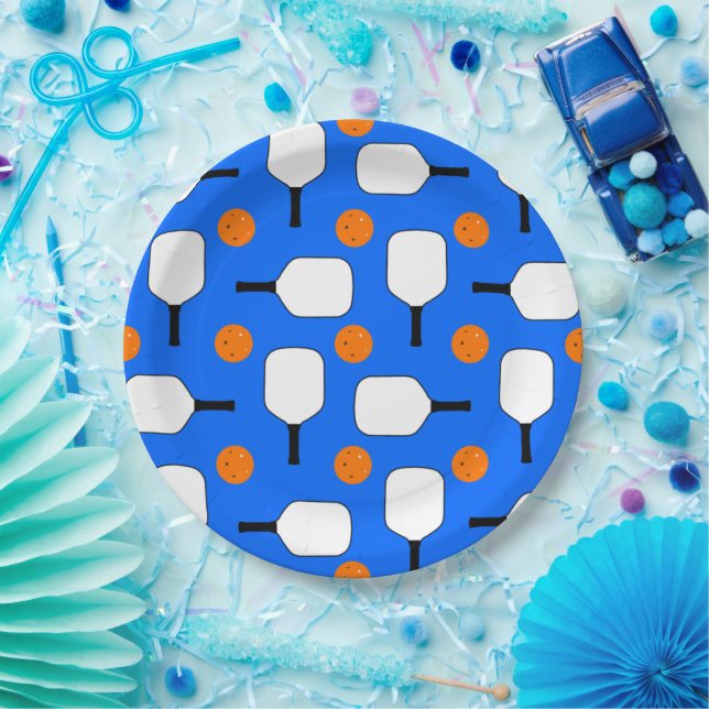 Assiettes En Carton Pagaies De Pickleball, Ballons De Pickleball Orang (Fête)