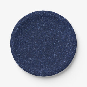Assiettes En Carton Pailleté Bleu 4 Juillet