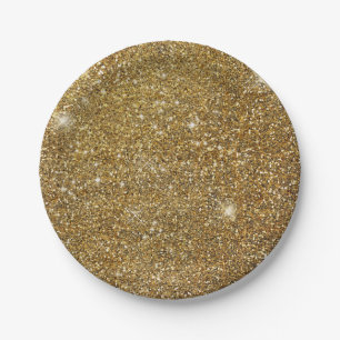 Assiettes En Carton Paillettes dorées scintillent pailleté scintillant