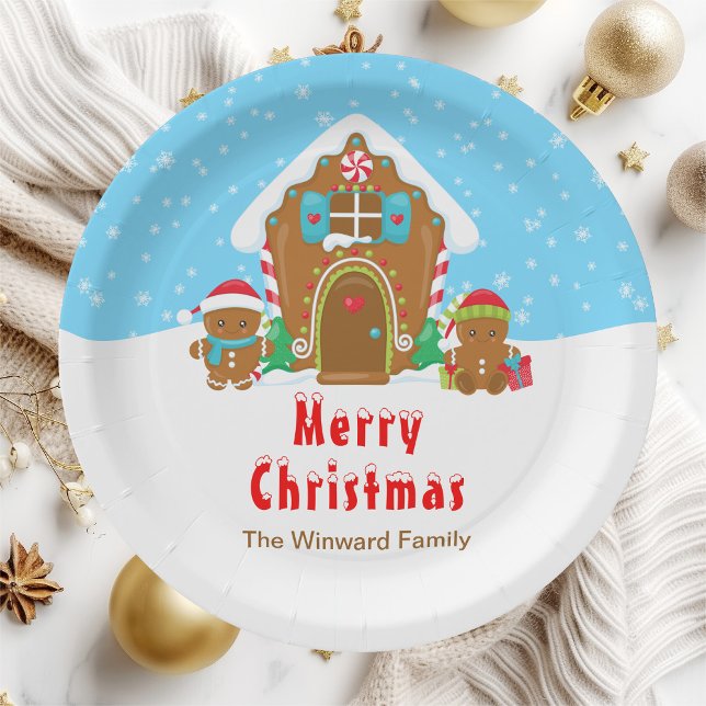 Assiettes En Carton Pain d'épice Décoration Party Bleu et Rouge clair (Créateur téléchargé)