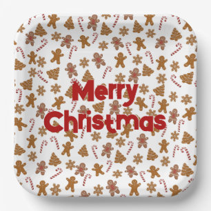 Assiettes En Carton Pain d'épices Cookies et Sucres de canne
