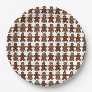 Assiettes En Carton Pain d'épices Homme Hommes Dame Noël Cookie Holida