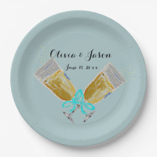 Assiettes En Carton Pain grillé l'épousant fait sur commande Teal de