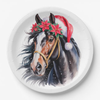 Assiettes En Carton Paint Horse Christmas Paper Plate