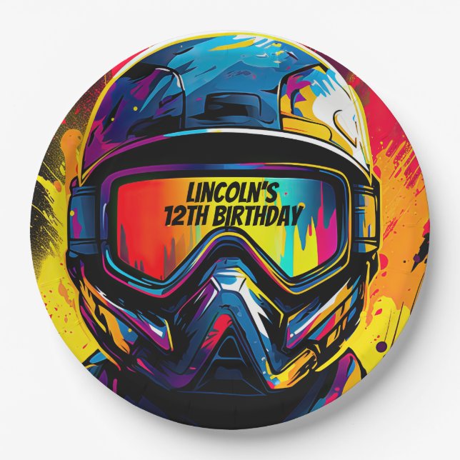 Assiettes En Carton Paintball Anniversaire fête personnalisée (Devant)