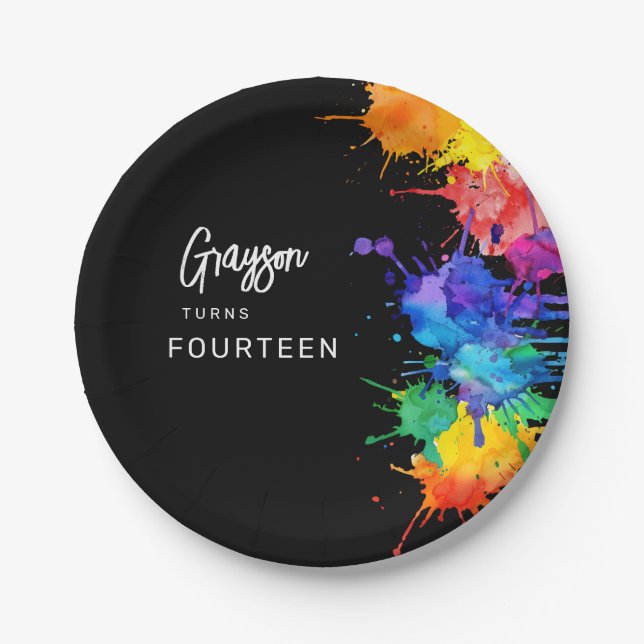 Assiettes En Carton Paintballing Anniversaire (Devant)