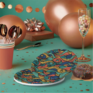 Assiettes En Carton Paisley haché