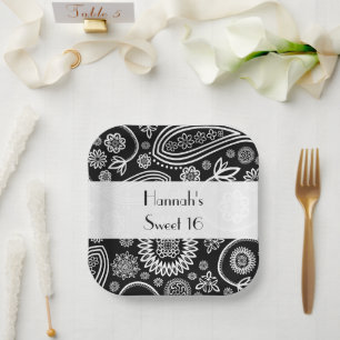 Assiettes En Carton Paisley Motif, Persian Paisley, Boteh, Sweet 16