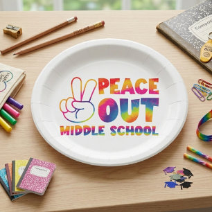 Assiettes En Carton Paix dehors Citation du dernier jour de l'école av