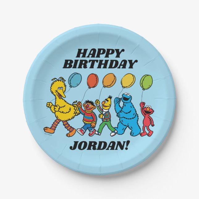 Assiettes En Carton Pal de rue Sésame | Ballons de parti (Devant)