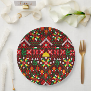Assiettes En Carton Palestine Tatreez Broderie traditionnelle