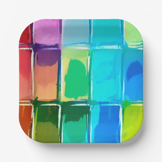 Assiettes En Carton Palette de peinture (Recto)