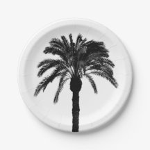 Palmier tropical noir et blanc