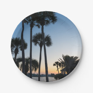 Assiettes En Carton Palmiers Sunrise Destin Floride Plaques de papier