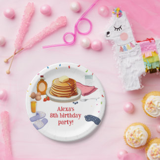 Assiettes En Carton Pancakes et pyjamas Petite fête