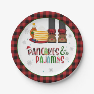 Assiettes En Carton Pancakes & Pyjamas Plaque de fête de Noël - W
