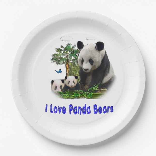 Assiettes En Carton panda beras (Devant)