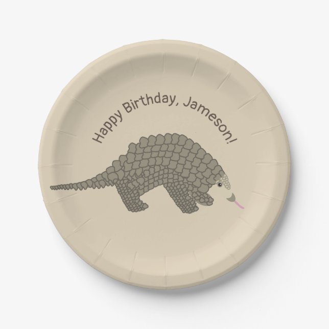 Assiettes En Carton Pangolins Plaques papier fête d'anniversaire (Devant)