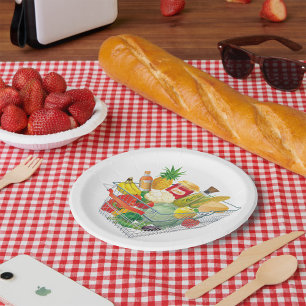 Assiettes En Carton Panier d'achat supermarché