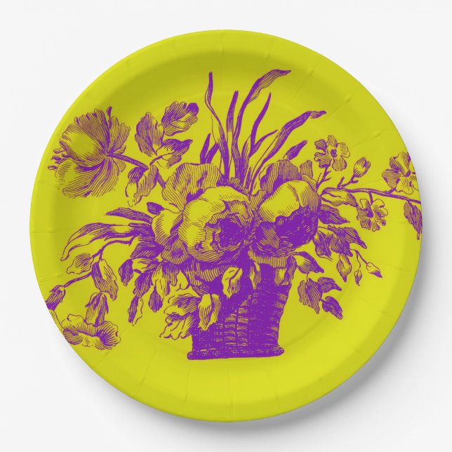 Assiettes En Carton Panier Jaune (Devant)
