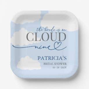 Assiettes En Carton Panneau de bienvenue La mariée est sur un nuage