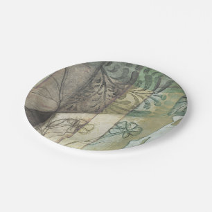 Assiettes En Carton Panneau de jardin avec le feuille, les fleurs, et