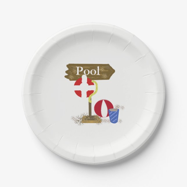Assiettes En Carton Panneau de Piscine (Devant)