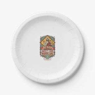 Assiettes En Carton Panneau de sécurité Jésus Étiquette d'avertissemen