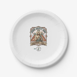 Assiettes En Carton Panneau de sécurité Jésus Étiquette d'avertissemen